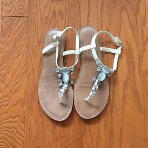 BCBGeneration White Jewel Sandals